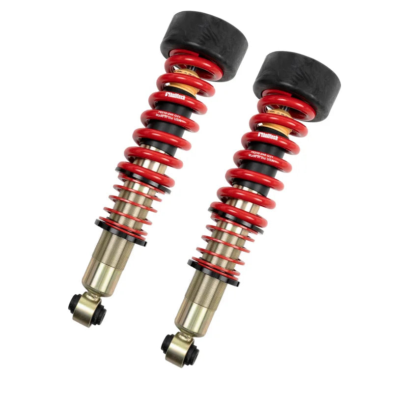 Belltech 21+ Chevy Suburban/GMC Yukon XL 2WD/4WD Performance Lowering Kit 0.5-3in Front/1-4.5in Rear - Side View