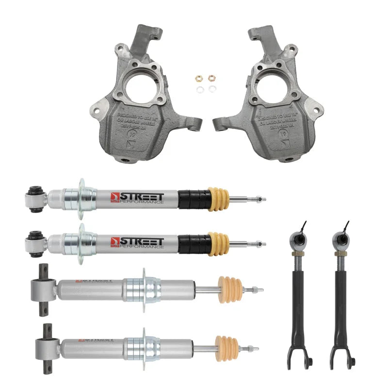 Belltech 21+ GM SUV SWB ONLY Front and Rear Lowering Kit w/ Street Performance Struts - Main Product View