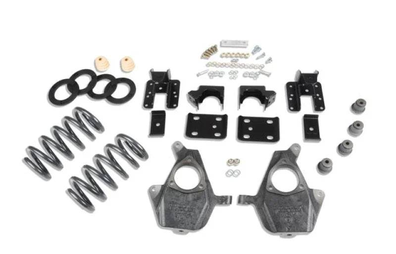 Belltech LOWERING KIT 14 Silverado/Sierra Ext/Crw Cab 2WD 3in or 4in Ft/5in or 6in Rr w/o Shocks - Side View