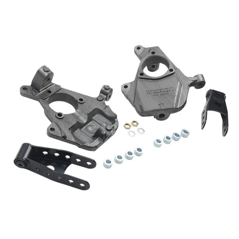 Belltech LOWERING KIT 16-18 Chevy Silverado 1500 2in Front/3in Rear - Side View