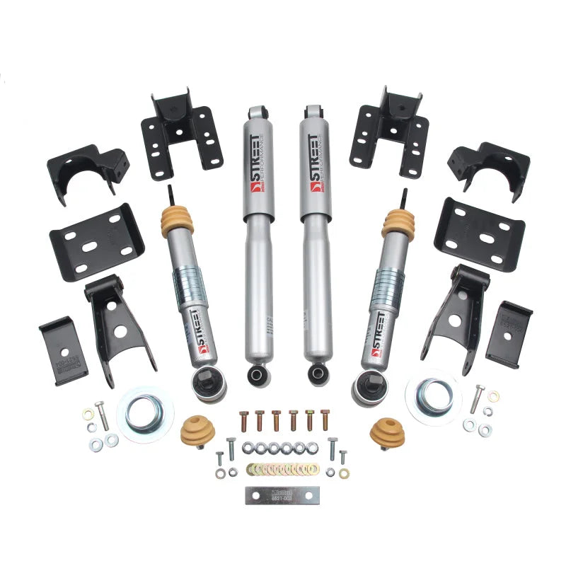 Belltech LOWERING KIT 16.5-17 Chevy Silverado All Cabs 4WD 2inF/2inR - Side View