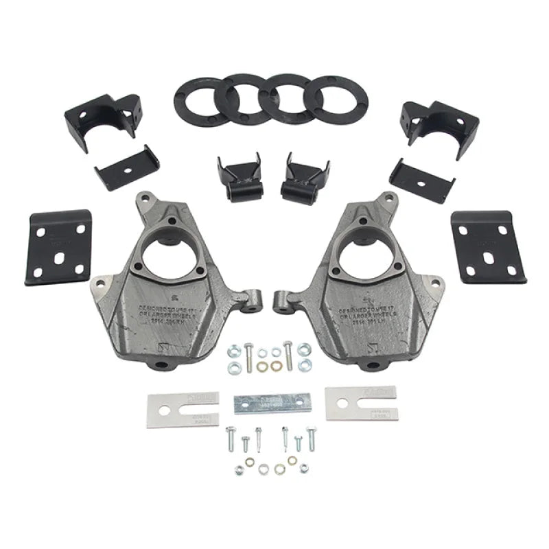 Belltech LOWERING KIT 16.5-17 Chevy Silverado Crew Cab 2WD 3-4F / 7R - Side View
