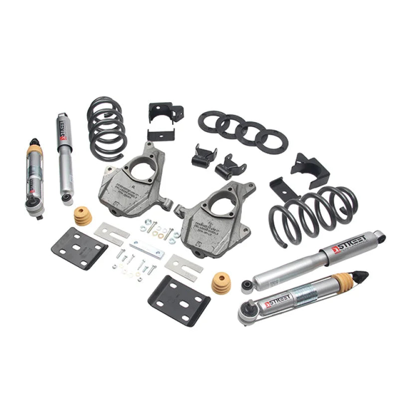 Belltech LOWERING KIT 16.5-17 Chevy Silverado Crew Cab 2WD 3-4F / 7R - Side View