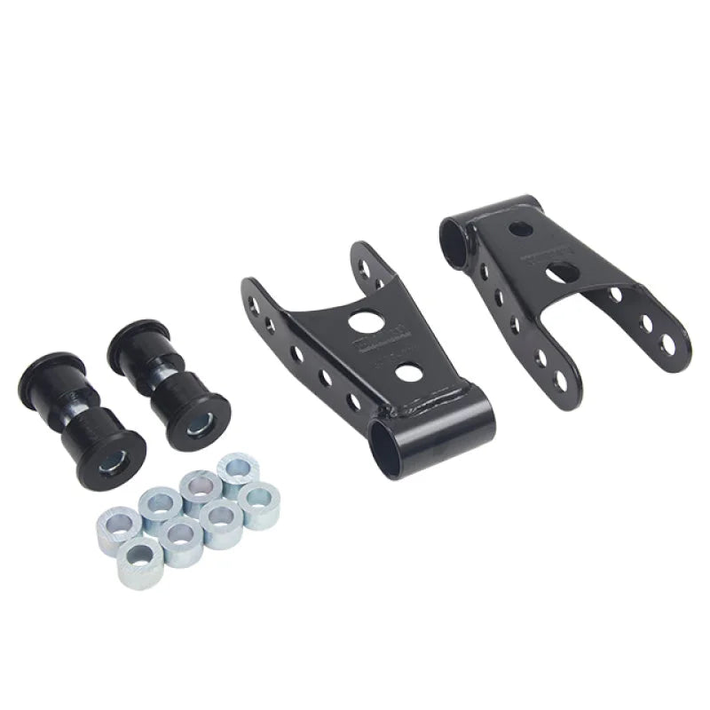 Belltech SHACKLE KIT 15-16 Ford F150 (All Cabs Short Bed Only) 4WD 1in / 2in Rear Drop - Side View
