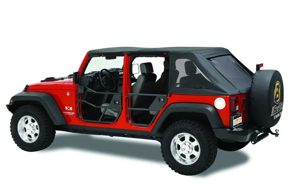 Bestop Element Doors - (Rear Doors; Satin Black) 51811-01 fits 2007-2017 Jeep Wrangler - Side View