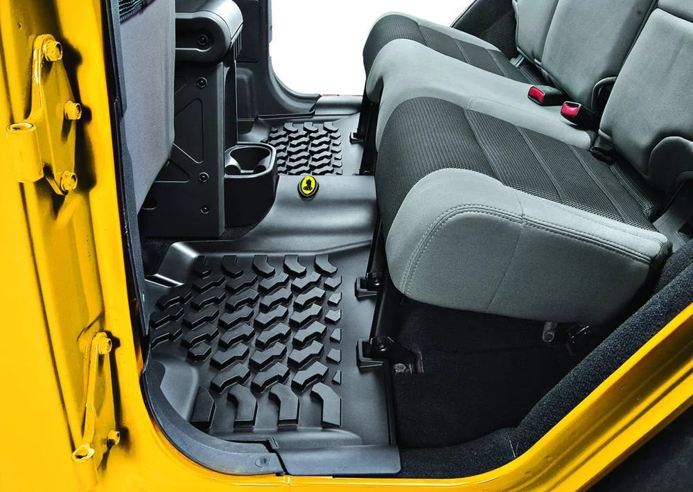 Bestop Floor Mats - Rear (Black) 51504-01 fits 2007-2017 Jeep Wrangler - Side View