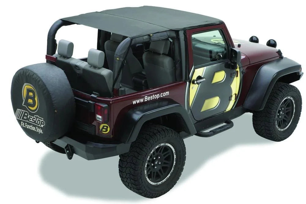 Bestop Header Bikini (Black Diamond) 52583-35 fits 2010-2017 Jeep Wrangler JK 2-Door