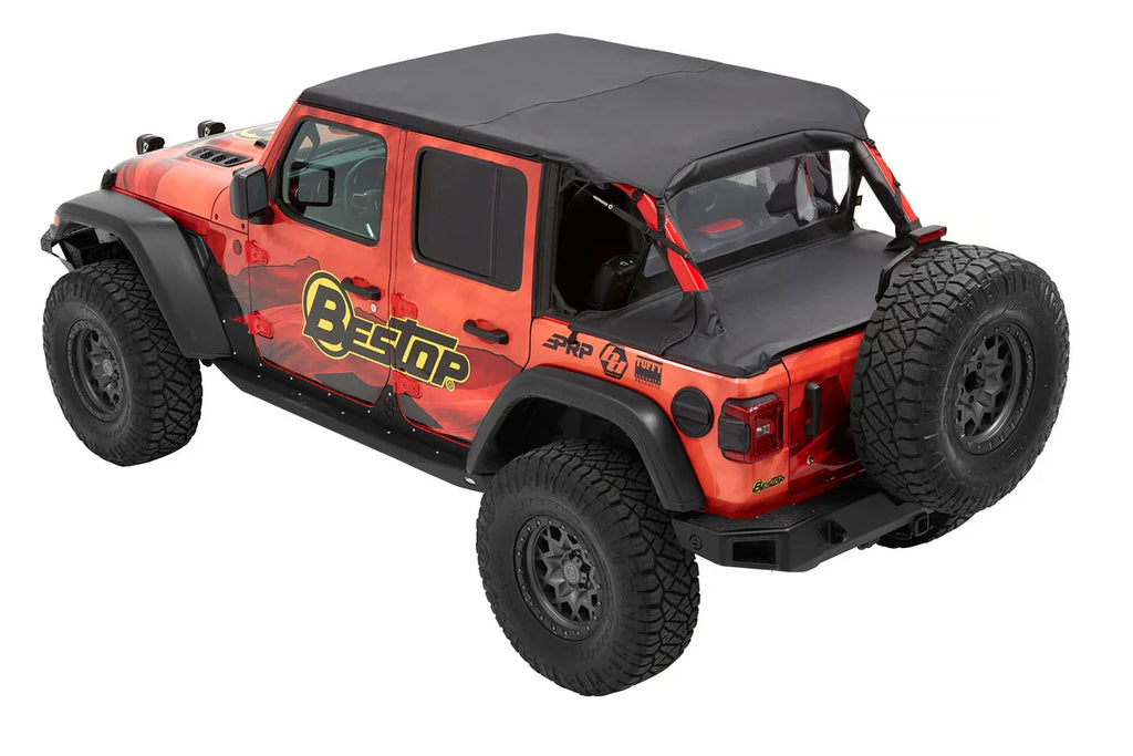 Bestop Header Safari Cable Style Bikini - '18-22 Wrangler JL 4-Door (Black Diamond) 52608-35