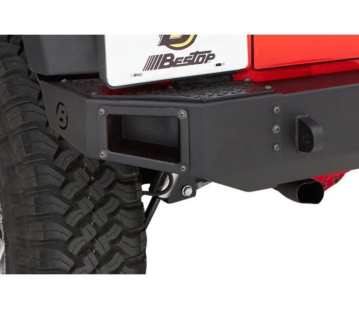 Bestop HighRock 4x4 End Caps - '07-18 Wrangler JK; Rear (Matte Black) 44941-01 - Main Product View