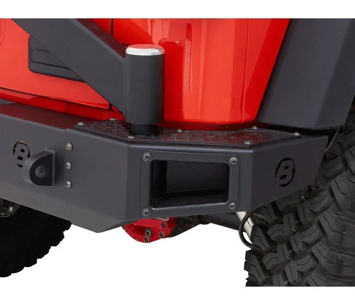 Bestop HighRock 4x4 End Caps - '07-18 Wrangler JK; Rear (Matte Black) 44941-01 - Side View