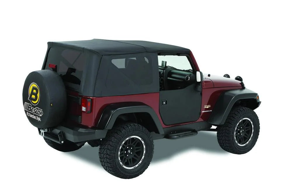 Bestop Lower Fabric Doors (Front Doors; Black Diamond) 53040-35 fits 2007-2017 Jeep Wrangler