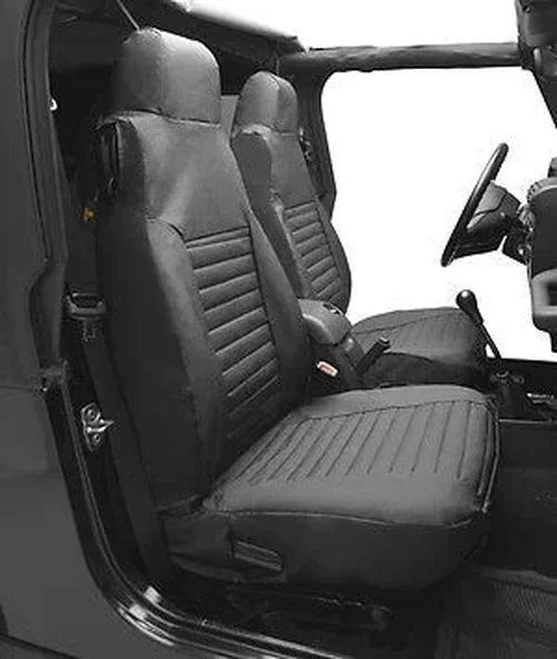 Bestop Seat Covers - Front (Tan) 29227-04 fits 1980-1983 Jeep CJ5 / 1976-1986 Jeep CJ7 / 1987-1991 Jeep Wrangler - Side View
