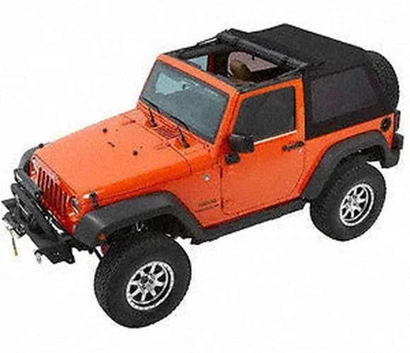 Bestop Trektop Glide (Black Diamond) 54422-35 fits 2007-2018 Jeep Wrangler JK 2-Door - Side View