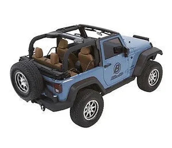 Bestop Trektop Glide (Black Diamond) 54422-35 fits 2007-2018 Jeep Wrangler JK 2-Door - Back View