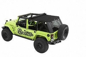 Bestop Trektop Pro (Black Twill) 54463-17 fits 2007-2018 Jeep Wrangler JK 4-Door - Side View