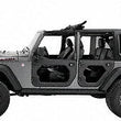 Load image into Gallery viewer, Bestop Upper Fabric Doors (Front Upper Doors, Black Twill) 51732-17 fits 2007-2017 Jeep Wrangler JK - Installation View