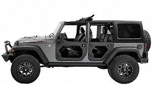 Bestop Upper Fabric Doors (Front Upper Doors, Black Twill) 51732-17 fits 2007-2017 Jeep Wrangler JK - Installation View