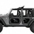 Load image into Gallery viewer, Bestop Upper Fabric Doors (Front Upper Doors, Black Twill) 51732-17 fits 2007-2017 Jeep Wrangler JK - Installation View
