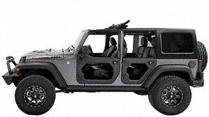 Bestop Upper Fabric Doors (Front Upper Doors, Black Twill) 51732-17 fits 2007-2017 Jeep Wrangler JK - Installation View
