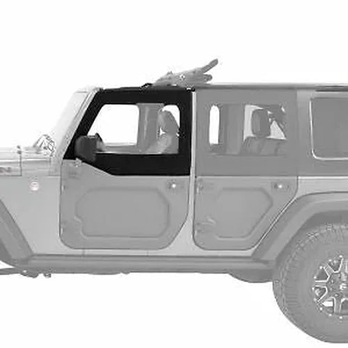 Bestop Upper Fabric Doors (Front Upper Doors, Black Twill) 51732-17 fits 2007-2017 Jeep Wrangler JK - Additional View 8