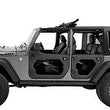 Load image into Gallery viewer, Bestop Upper Fabric Doors (Rear Upper Doors, Black Twill) 51733-17 fits 2007-2017 Jeep Wrangler JK 4-Door - Side View