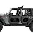 Load image into Gallery viewer, Bestop Upper Fabric Doors (Rear Upper Doors, Black Twill) 51733-17 fits 2007-2017 Jeep Wrangler JK 4-Door - Side View