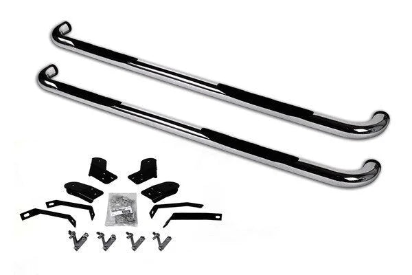 Big Country 3" Round Classic Side Bars - Complete Kit with Brackets - Chrome 370453 - Side View