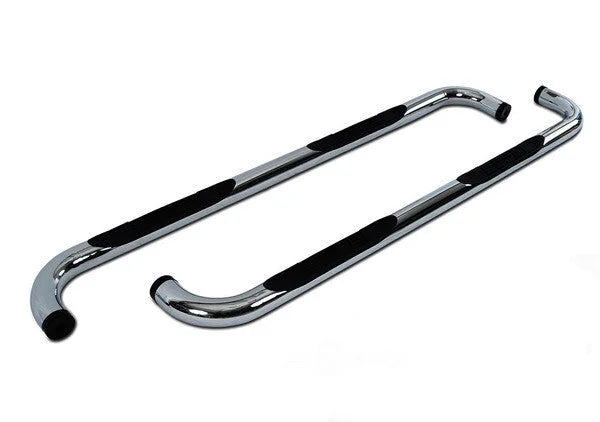 Big Country 3" Round Classic Side Bars - Complete Kit with Brackets - Stainless Steel Finish 371234 - Side View