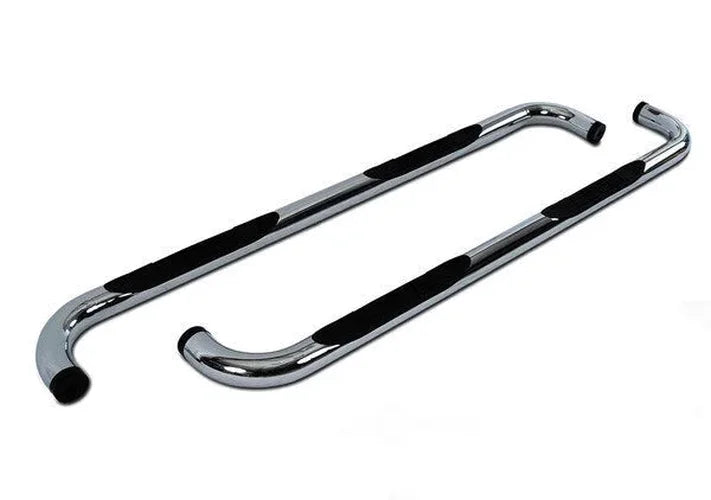 Big Country 3" Round Classic Side Bars - Complete Kit with Brackets - Stainless Steel Finish 371234 - Side View