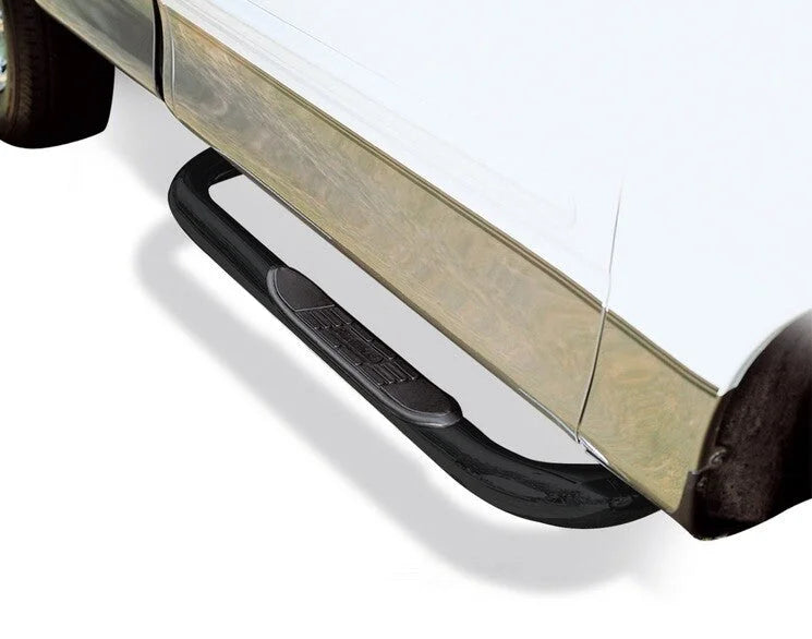 Big Country 3" Round Classic Side Steps - Complete Kit with Brackets - Black, Semi-Gloss 371211 - Main Product View