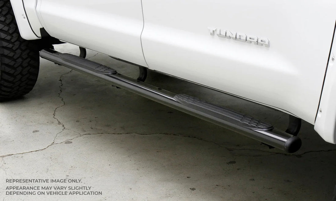 Big Country 4" Fusion Side Steps - Complete Kit with Brackets - Textured Black 104188870 - Side View