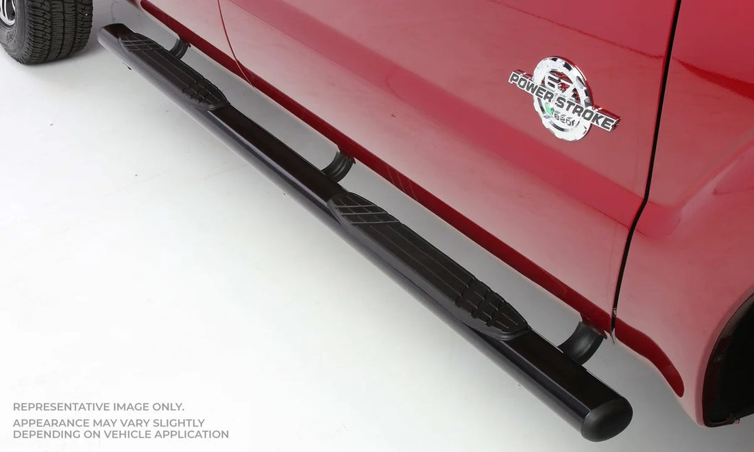 Big Country 4" Fusion Side Steps - Complete Kit with Brackets - Textured Black 104188870 - Back View