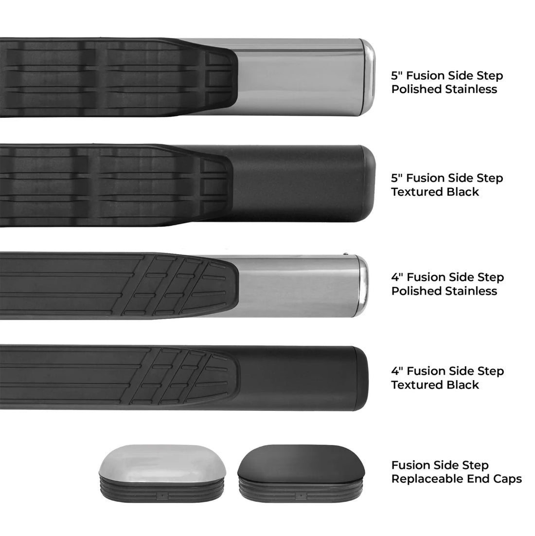 Big Country 4" Fusion Side Steps - Complete Kit with Brackets - Textured Black 104188870 - Installation View
