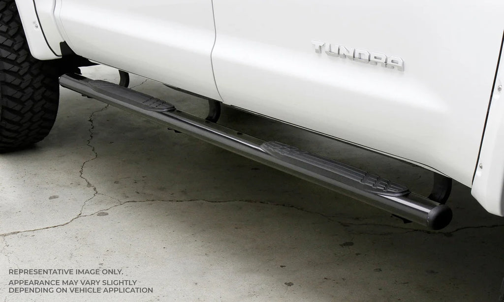 Big Country 4" Fusion Side Steps - Complete Kit with Brackets - Textured Black 104401800 - Side View