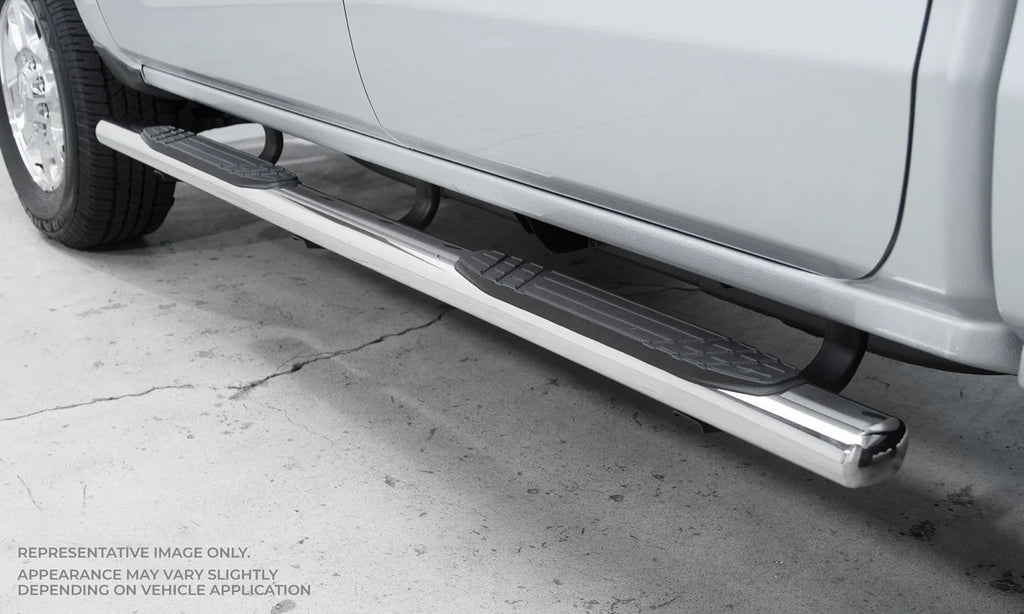 Big Country 4" Fusion Side Steps - Complete Kit with Brackets - Stainless Steel Finish 104324806 - Side View