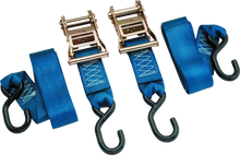 Load image into Gallery viewer, BikeMaster 2x84in Ratchet Tiedown Pair - Blue