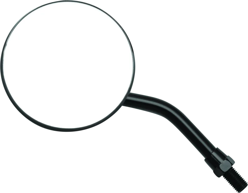 BikeMaster 3in Adjustable Round Mirror 10mm - Each - Black - Side View