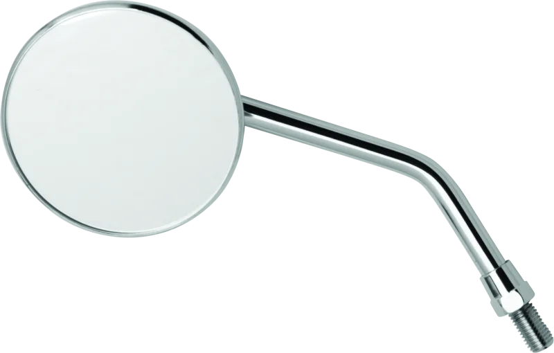 BikeMaster 3in Adjustable Round Mirror 10mm - Each - Chrome - Side View