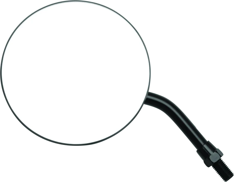 BikeMaster 4in Adjustable Round Mirror 10mm - Each - Black - Side View