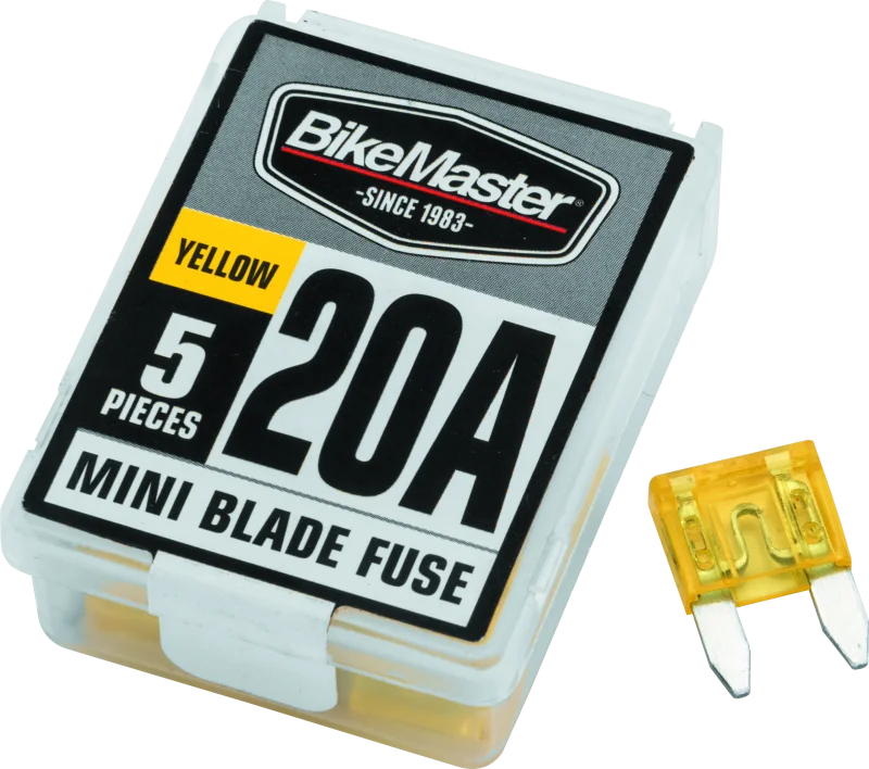 BikeMaster 5Piece 20A Replacement Mini Blade Fuse