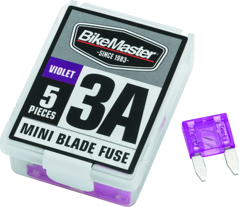 BikeMaster 5Piece 3A Replacement Mini Blade Fuse
