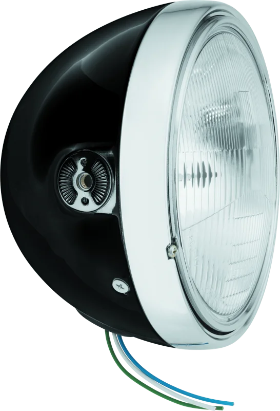 BikeMaster 7in Headlight Side Mount - Black - Main Product View