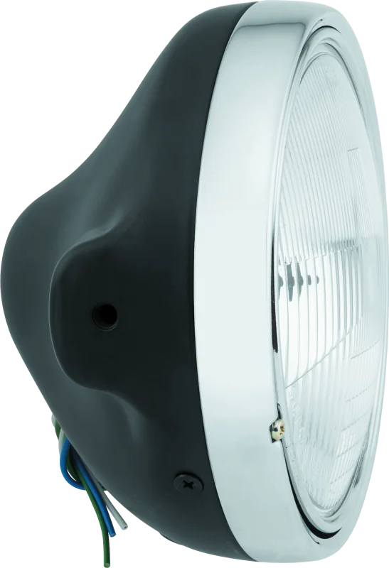 BikeMaster 7in Slim Headlight Side Mount - Black