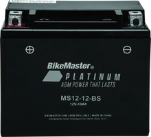 Load image into Gallery viewer, BikeMaster AGM Battery - MS12-12-BS - Main Product View