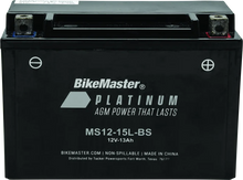 Load image into Gallery viewer, BikeMaster AGM Battery MS12-15L-BS fits 2000-2006 Bombardier DS650 / 2004 2005 Bombardier Outlander / 2003 2004 Bombardier...