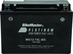 BikeMaster AGM Battery MS12-15L-BS fits 2000-2006 Bombardier DS650 / 2004 2005 Bombardier Outlander / 2003 2004 Bombardier...