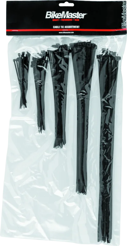 BikeMaster Assorted Cable Ties (Pack of 100) - Black