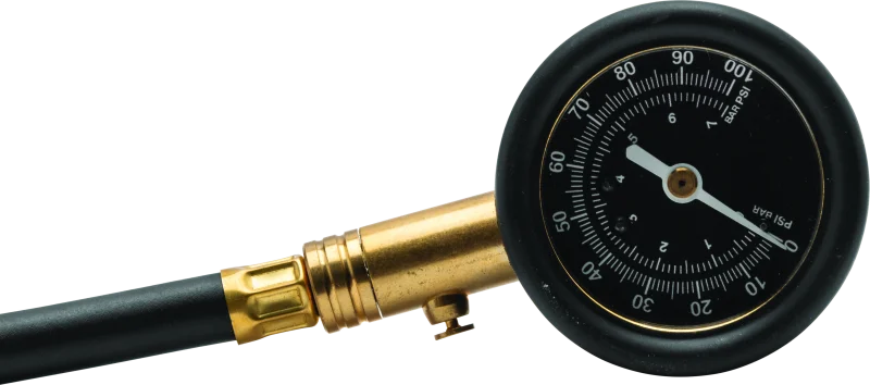 BikeMaster Dual Tire Gauge 100 PSI - Side View