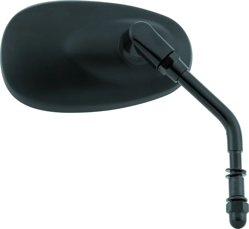 BikeMaster Harley Oval Mini Mirror - Each - Matte Black