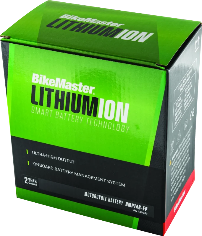 BikeMaster Lithium Ion 2.0 Battery - BMP14B-FP - Side View